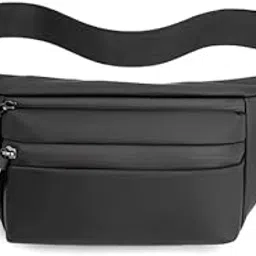 meyaar Waist Bags for Men Women- Premium Stitching, Branded 3 Zippers Waterproof Pocket, RFID Safe- Large Fanny Pack for Hiking Travel, Money Belt (Black)-picture-23