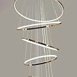 Sanleen Enterprises Spiral Chandelier Lights, Beads Crystal Chandeliers Ceiling Pendant Light Fixture for Home,Hallway,Dining Room, 6Feet (12� Width)-picture-12