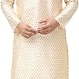 sojanya (Since 1958 Men's Silk Blend Printed Kurta and Off White Pyjama Set-picture-51