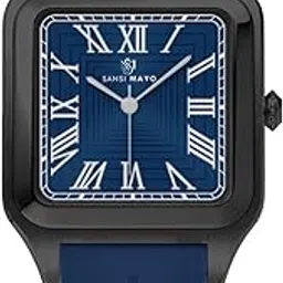 sansi mayo Classic Bento Black Analog Watch for Men with Square Blue Dial & Blue Silicone Band |Magnetic Lock | Japanese Quartz Movement | Water Resistant | Formal & Casual Wear | Wristwatch Gift-picture-58