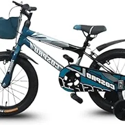 Cospro 16 Zingy Kids Bicycle | 16 Inch Frame | Stylish & Durable Cycle with Side Wheels | Perfect for Boys & Girls (4–7 Years) - Teal Black-picture-21