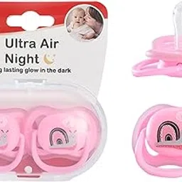2Pcs Glow in The Dark Pacifiers, Baby Nipples for 0-6 Months and 6-12 Months, Soft Silicone Orthodontic Pacifier Set with Night Light Feature-picture-12