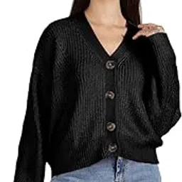 kotty Women's Cotton Blend Classic Style with V-Neck and Button Closure Cardigan Sweater-picture-31