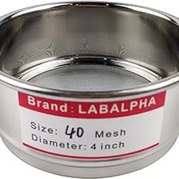 LABALPHA 40 Mesh Lab Sieves, Test Sieve #40 Mesh, 4'' Diameter, 304 Stainless Steel Wire Cloth (0.45mm)-picture-38