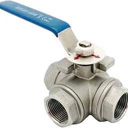 HOSEMART 3 Way Ball Valve 1/2" Inch BSP Female Threaded Stainless Steel Nickel Finish For Oil Gas Water (Stainless Steel, 1/2" Inch)-image-70