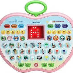 Gooyo GY2018 Play & Learn Educational Learning Laptop Toy | Alphabets/Counting/Words and More Functions | Pink Color, Power Source: 3xAA Battery (Not Included)-picture-24