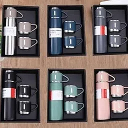 500ml Bottle and 2 Cups Combo for Hot & Cold Beverages | Vacuum Insulated Water Flask Bottle for Tea, Coffee, Juice, Travel Use (Multicolor) – Not a Thermos-picture-15