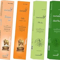 GOW DURBAR Coal-Free Natural Incense Sticks Agarbatti Combo Pack of 4 (Assorted 2)(Sandel,Geetha, Thulasi, Bilwapatra)-picture-11