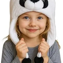 krystle Cute Panda-Inspired Winter Hat for Kids (White,2-6 Years)-picture-31