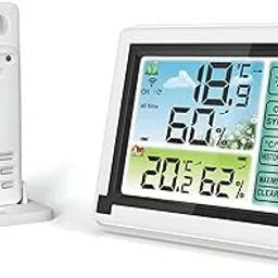 DeWire Wireless Weather Station with 1 Remote Sensor [Supports Upto 3] Digital Touch Screen Hygrometer Thermometer with Backlight, Indoor Outdoor Temperature Humidity Monitor (Weather-Station)-image-31