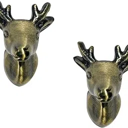Mix&Match Deer Animal Drawer Knobs Brass Antique for Kids Room & Vintage Furniture, Pack of 1 pcs-image-2