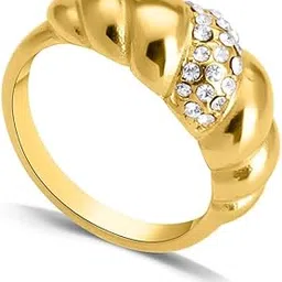 palmonas Zirconia Croissant Gold Ring for Women (Size- 6,7,8) - Jewellery for Women-picture-25