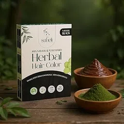 Saheli 100% Natural & Plant Based Herbal Hair Color – Natural Black | Ammonia-Free, Chemical-Free, Long-Lasting Grey Coverage | Nourishing Henna-Based Powder (5 x 20g Sachets, Pack of 2 Boxes)-picture-25
