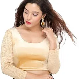 vamas Women's Velvet Non-Padded Stretchable Long Sleeve Saree Blouse (A-46)-picture-40