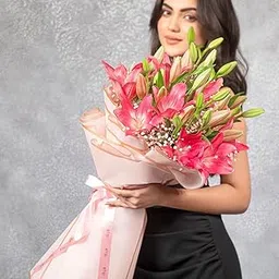fnp Pretty In Pink Floral Bouquet For Birthday Gift, Anniversary Gift, Women's Day Gift, Valentine's Day Gift & Gift For Special Occasion (Same Day Delivery)-picture-48