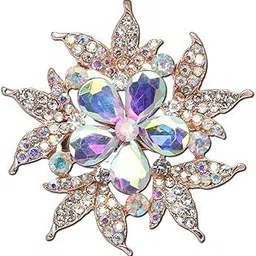 Fashions Crystal Rhinestone Saree Brooch Pins Coat Dress Gown Shawl Wedding Bridal Flower Brooch for Women Girls-image-29