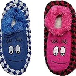 hrbs Warm Winter Slipper Socks for Women Ladies Sweet Girl Colorful Booties Slipper Socks Cum Knitted Warm Socks for Indoor use - Soft Rubber Sole (Fits Size 5 to 7) Pack of 2 Pc-Note- color and design may vary-picture-40