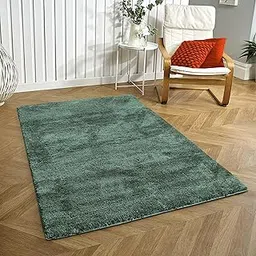 Flooring India Co Newman Rectangular Carpet 2500 GSM Super Soft Anti Skid Area Rugs for Home Décor, Bedroom (4x6 Feet, Seige), Green-image-42