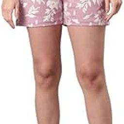 go colors Women Printed Medium Pink Knit Lounge Shorts-picture-21