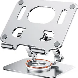 360° Rotating Aluminum Tablet & Mobile Stand – Foldable, Adjustable Desk Holder for iPad, Samsung Tab, Smartphones & E-Readers for Bad, Table, Office, Home Floor Stand (Grey)-picture-18