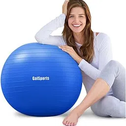 GalSports Anti-Burst Rubber Gym Ball,Round Shape Swiss Ball for Exercise,Workout,Yoga,Pregnancy,Birthing,Balance&Stability,with Free Foot Pump (65 cm>Multi-Color)-picture-10