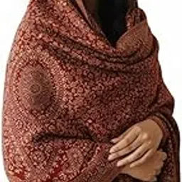Women Winter Shawls Stylish Woolen Stoles Maroon-picture-18