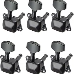 ATORSE® 6 Pieces Semiclosed Iron Tuning Pegs Tuners Machine Heads 6R for Electric Guitar Parts Black-picture-15