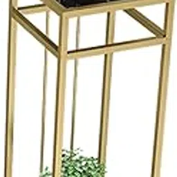 Arrow Crafts Tall Sofa Table, Modern MDF Side Table Compact Plant Stand Corner Display Stand for Displaying Flowers, Plants, for Living Room (Size:60CM,Color:Black, Metal)-image-10