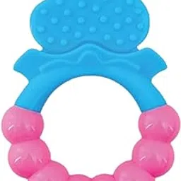MamaLaps Soft Silicone Baby Teether | BPA-Free Heart Shape Teething Toy for Newborns & Infants | Textured Surface for Gum Relief | Easy to Hold | Ribb Heart Design – Blue (Pack of 1) image 1