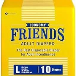 Friends Economy Adult Diapers Tape Style - 10 Count/Pack (Large) with odour lock and Anti-Bacterial Absorbent Core- Waist Size 29.53-57.09 Inch ; 75 – 145 Cm (Large, 10 Count)-Pack 1-picture-30