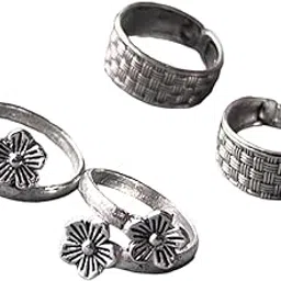 pv jewels Women & Girls Metal Fancy Glossy finish Toe Ring Adjustable Bichiya/Leg Finger Ring_Combo_2 (A_C_P_110755_Silver)-picture-41