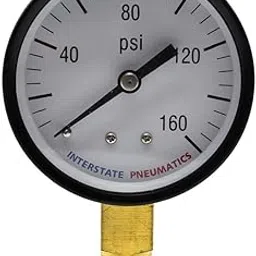 Interstate Pneumatics G2022-160 Pressure Gauge 160 PSI 2-1/2 Inch Diameter 1/4 Inch NPT Bottom Mount-picture-57