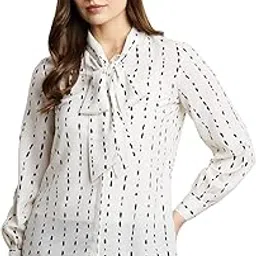symbol premium Women's All Over Print Bow-Tie Top (Regular Fit | Desk-to-Dinner)-picture-48