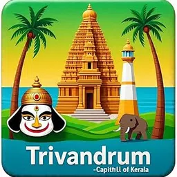India Souvenir Multicolour Wooden Custom MDF Fridge Magnet – Trivandrum Design-picture-61