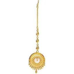 Mansi Jewl Point Half Micro Gold Plated Good Looking Maang Tikka For Women & Girl-picture-49