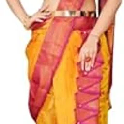 ashmika Paithani Nauvari Cotton Silk Saree,Maharashtrian Marathi Style, Ready to Wear, Beutiful Colours With Contrast Blouse Piece-picture-50