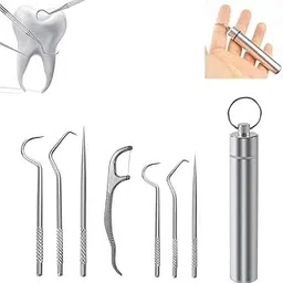 Krispancy Oral Care Dental Cleaning Kit, Teeth Cleaning Tools Set with Dental Floss, Dental Kit for Home Use, Complete Teeth Cleaning & Oral Hygiene Kit, Professional style Dental Tools, Floss for Plaque, Tartar.-picture-21