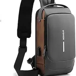 bsvr Waterproof Bag Polyester Slim Unisex Sling body Bag with USB Port & Security Lock Perfect for Travel, Bike_BS47-picture-13