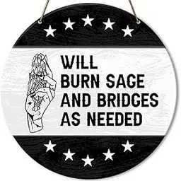 Witch Decor Sign, Witch Decorations for Bedroom Office, Magical Hanging Pagan Witchy Decor, Witches Witch Witchcraft Decor for Home, Witchy Gifts for Women Girls, Halloween Decorations, Will Burn-picture-10