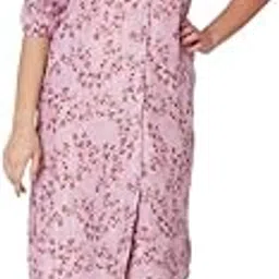 kuberakshi fashion studio llp Lavender Printed Shirt-Style Long Dress with Belt – Cotton Womens Casual Wear-picture-34