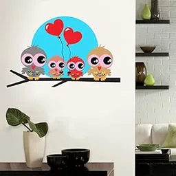 Lovely Bird Family ' Wall Sticker (PVC Vinyl, 91 cm x 57 cm, Multicolour)-picture-21