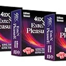 4EX Condoms for Men (Pack of 5) | Exten Pleasure Bubble Gum Flavour | Long Time | Super Thin 0.05 mm | Extra Lubricated | Electronically Tested | Latex Condom | Disposable Pouches (3 Condoms Per Pack)-picture-28