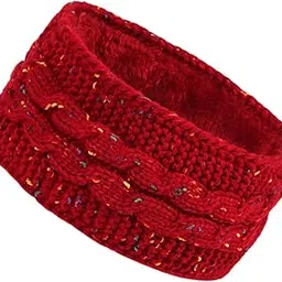 lyla Knitted Headband for Women Ear Warmer Knit Headband for Girls Winter Running Red-picture-29