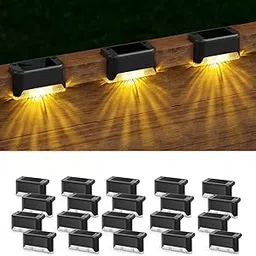 Fruhrer Best Solar Stair Light Outdoor Decoration Light Waterproof Led Solar Lights for Outdoor Stairs, Step, Fence, Railing,Terrace Yard and Patio (Warm Yellow) (8)-image-1