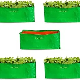 BAZODO HDPE Grow Bags 5 Nos Size 24 x 12 x 9 inch Terrace/Kitchen Garden Vegetable Planting Pots, HDPE Fabric Leafy Fruits Growing Containers for All Vegetable Plants-image-35