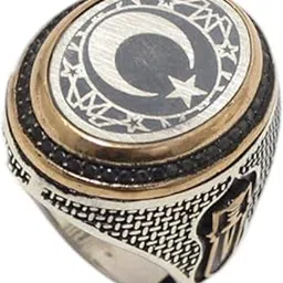 rajasthan gems Mens Ring 925 Sterling Silver Persian Turkish Sultan Unisex Men Women Cubic Zirconia Stone Handmade Gift L468-picture-13
