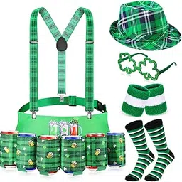 mepase St Patrick's Day Costume Outfit Leprechaun Accessories Funny Beer Waist Drink Belt Holder Pack for Irish Day-picture-44