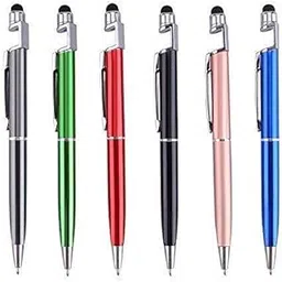 (Pack 6) Mobile Stand for Xiaomi Black Shark 5 Pro Ballpoint Function Stylus Pen with Mobile Stand Holder Writing Pen Screen Wipe Adjustable Universal Mobile Phone Flexible Clip Holder Pen - (SZ.D)-image-3