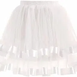 radhika 'n' dhaanya creation Dhaanya Creation Poly Net midi Double Flair Frill Skirt.-picture-34