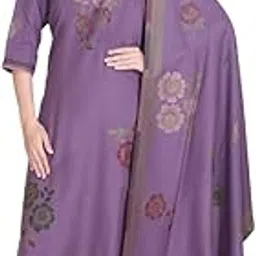 jayri Women's Woolen Unstitched Kurta & Palazzo Zari Design Suit Material with Shawl/Stole for Winter-picture-49
